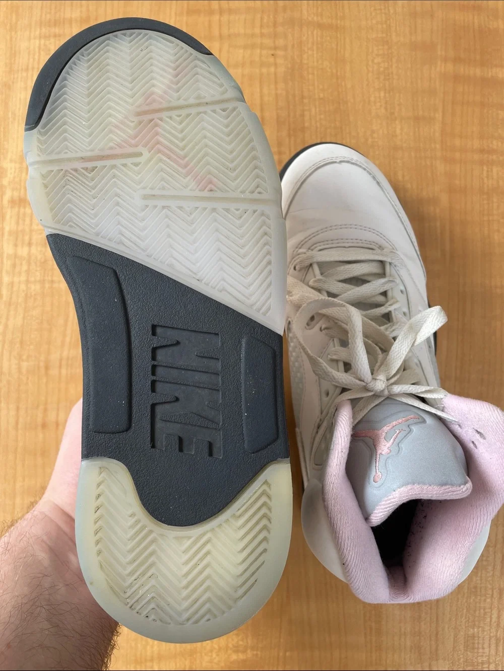 Air Jordan 5 Retro Mens Soft Pink Sneakers Size 8 NBA Basketball Streetwear